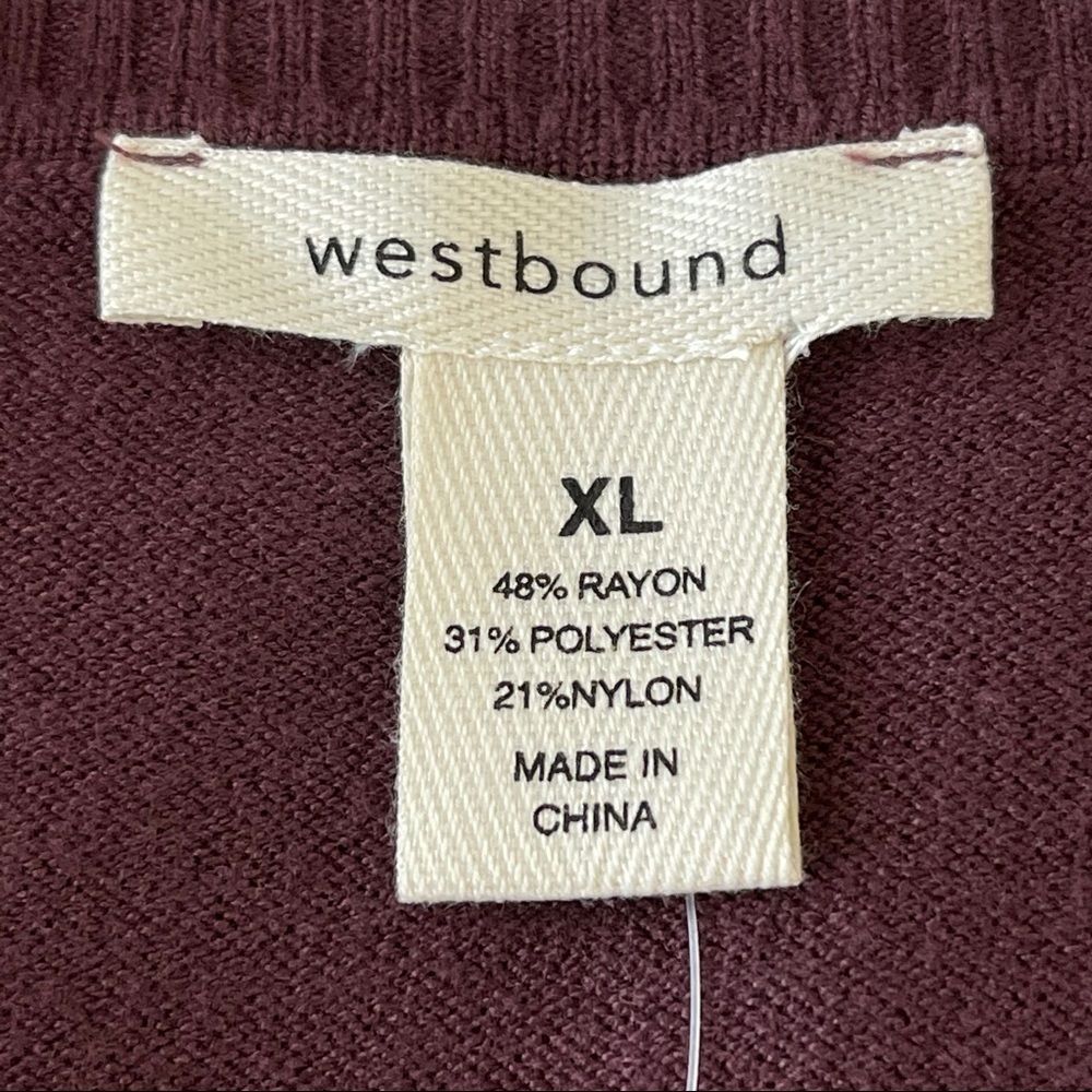 ✅ NWT Westbound Wine Asymmetrical Soft Sweater Tunic - Picture 6 of 10